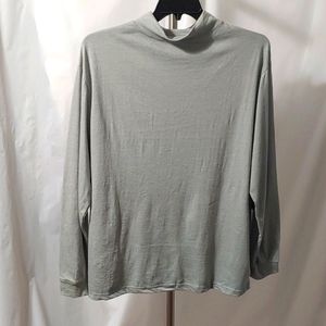 Mens Mock Turtleneck Cotton Blend Weather Wear Gre